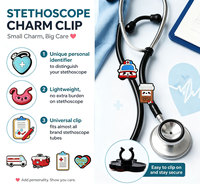 Breloques Stéthoscope Personnalisées en PVC Souple pour Cadeaux Décoratifs, Accessoires Mignons pour Stéthoscopes, Design d'Équipement Médical, Vente en Gros