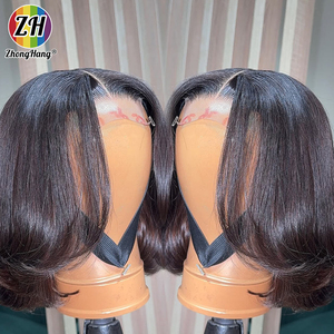 วิกผมบ๊อบตรงแบบไม่ต้องใช้กาว ผมแท้ 13x4 HD Lace Front วิกผมบ๊อบสั้น ถอนขนมาแล้ว เส้นผมธรรมชาติ ผมเวอร์จิ้น สำหรับผู้หญิง - Product Image 4