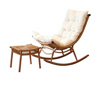 NOUVEAU Fauteuil à bascule en forme de lune pour adulte, chaise inclinable en rotin pour la maison, la détente, le balcon, le jardin, la terrasse, l'extérieur