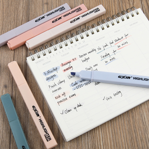 GXIN ปากกาเน้นข้อความสีครีม6ชิ้น/เซ็ต, G-343-6ปากกาฟลูออเรสเซนต์แบบน้ำปลอดสารพิษปากกาเน้นข้อความสำหรับนักเรียนโรงเรียน - Product Image 5