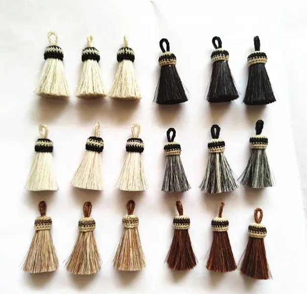 Handmade 5CM Long 6 Natural Colors Horse Hair Tassels And Fringes For Bags And Jewelry With Real Horse Tails