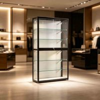 LED-Glasvitrine Abschließbare Einzelhandels-Ausstellungsvitrine für Boutique Trophäen Kosmetik Modell Maßgefertigtes Regal