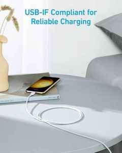 Anker 60W <b>USB</b> <b>C</b> to <b>Cable</b> 3A <b>Type</b> Charger Fast <b>Charge</b> for Series A81E2 60W <b>USB</b> <b>C</b> to <b>USB</b> <b>C</b> <b>Cable</b> for A81E2 A81E2 - Product Image 5