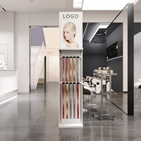 Grande vente coupe de cheveux salon boutique métal personnalisé plusieurs cheveux support extension accessoires support perruque affiche