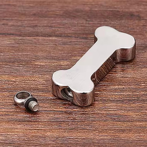 Collier pendentif en acier inoxydable style os avec breloque patte de chien, bijou funéraire urne à cendres pour animaux de compagnie - Product Image 6