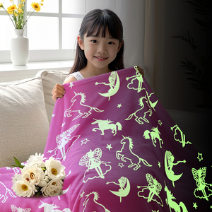 Couverture lumineuse double couche 450 GSM de qualité supérieure, phosphorescente, doublée en sherpa, pour enfants et adultes, cadeau d'hiver, logo personnalisé - Product Image 5
