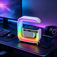 Jam Alarm Lampu Malam LED RGB Nirkabel Mini untuk Penggunaan Komputer dan Ponsel di Rumah