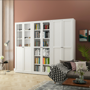 Libreria in acciaio con vetrine e librerie per soggiorno - Product Image 2