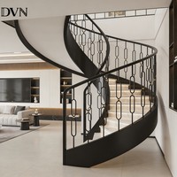Balustres d'escalier en fer forgé de luxe DVN Modern Designs, ronds et ovales, avec boule en laiton, pour intérieur