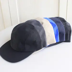 Gorra de sarga de algodón para hombres y mujeres, gorra personalizada sin estructura para correr, 5 paneles, 5 paneles, Campamento, camping