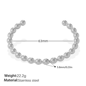 Custom Manufacturer Oem 316L Stainless Steel Fashion <b>Bead</b> <b>Bracelets</b> Bangles 14k 18k Gold Plated <b>Bracelet</b> for Women - Product Image 6