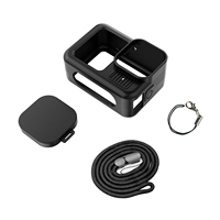 Étui en silicone pour caméra d'action 13, protecteur d'écran en verre trempé noir, film protecteur, couvercle latéral de la batterie, capuchon d'objectif