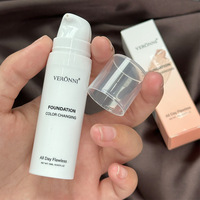 Fond de teint liquide thermique à changement de couleur hydratant VERONNI Magic Color Changing Couvrance totale Éclaircissant Blanchissant 50ml Moyen