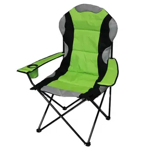 Modern 600D Polyester Folding Beach Chair with Customized Design Portable Metal Beach Seat with Cup Holder Outdoor Furniture