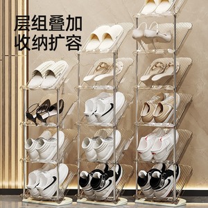 Multi Layer Shoe Rack Transparent Tilted Design Space Saving Standing Type For Entryway Storage - Product Image 4