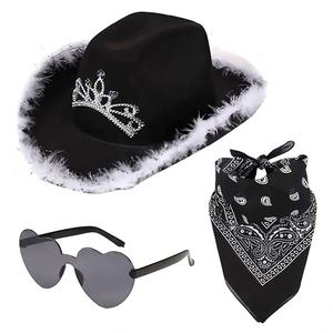 EVERGREAT-Conjunto Personalizado para Fiesta de Mardi, Sombrero de Vaquera, Gafas de Sol, Sombrero de Vaquero para Hombre, Deportes al Aire Libre, Color Rosa y Verde - Product Image 2