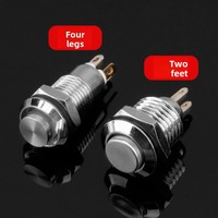 Interrupteur à bouton-poussoir métallique étanche IP65 personnalisé 8mm/10mm avec lumière, auto-bloquant, réinitialisation, commande de démarrage, électronique 24V