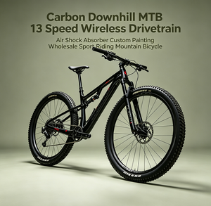 Bicicleta de Montaña de <span class=keywords><strong>Carbono</strong></span> para Descenso, 13 Velocidades, Transmisión Inalámbrica, Amortiguador de Aire, Pintura Personalizada, Venta al Por Mayor, Bicicleta Deportiva - Product Image 1