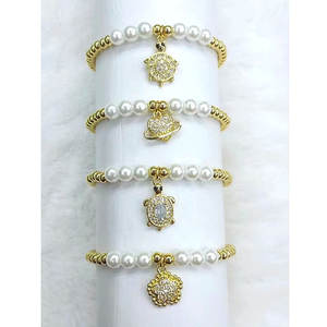 FM-LHB1170 Hermosa <span class=keywords><strong>Pulsera</strong></span> de Cuerda con Dije de <span class=keywords><strong>San</strong></span> <span class=keywords><strong>Benito</strong></span> Chapada en Oro, <span class=keywords><strong>Pulsera</strong></span> de Cuerda con Dije Religioso Chapado al por Mayor, <span class=keywords><strong>Pulsera</strong></span> para Mujer - Product Image 4