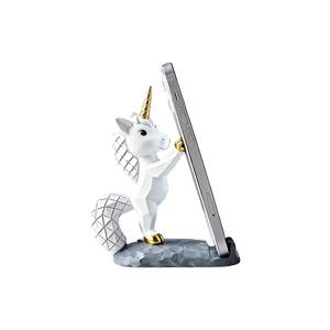 Support de téléphone géométrique licorne en résine personnalisée, cadeau décoratif pour bureau, figurine fantaisie mignonne, cadeau idéal pour les amoureux des licornes - Product Image 1