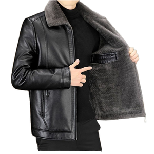 Chaqueta Bomber para Hombre, Estilo Urbano, Forro Polar, Gruesa y Cálida para Invierno y Otoño, Corta, con Estampado de Corazones, para Hombres de Mediana Edad - Product Image 2