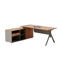 Set Scrivania Modulare in Legno di Lusso Moderno, Tavolo Direzionale a L per Ufficio, Resistente, per Uso Commerciale