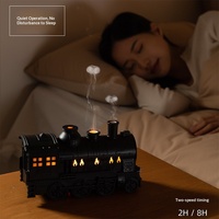 Diffuseur d'arômes en forme de train, humidificateur ultrasonique et diffuseur d'arômes pour la maison, avec lumière, minuterie 2-8h, arrêt automatique en cas de manque d'eau
