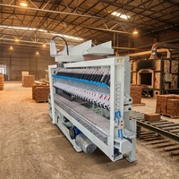 Machine automatique de fabrication de blocs creux en argile contrôlée par PLC, avec coupe-fil à double portique pour briques
