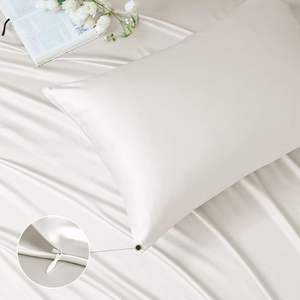 Parure de draps de luxe 100 % soie 200 fils, 4 pièces, poches profondes de 40 cm, 1 drap-housse, 1 drap plat, 2 taies d'oreiller, housse de couette - Product Image 5