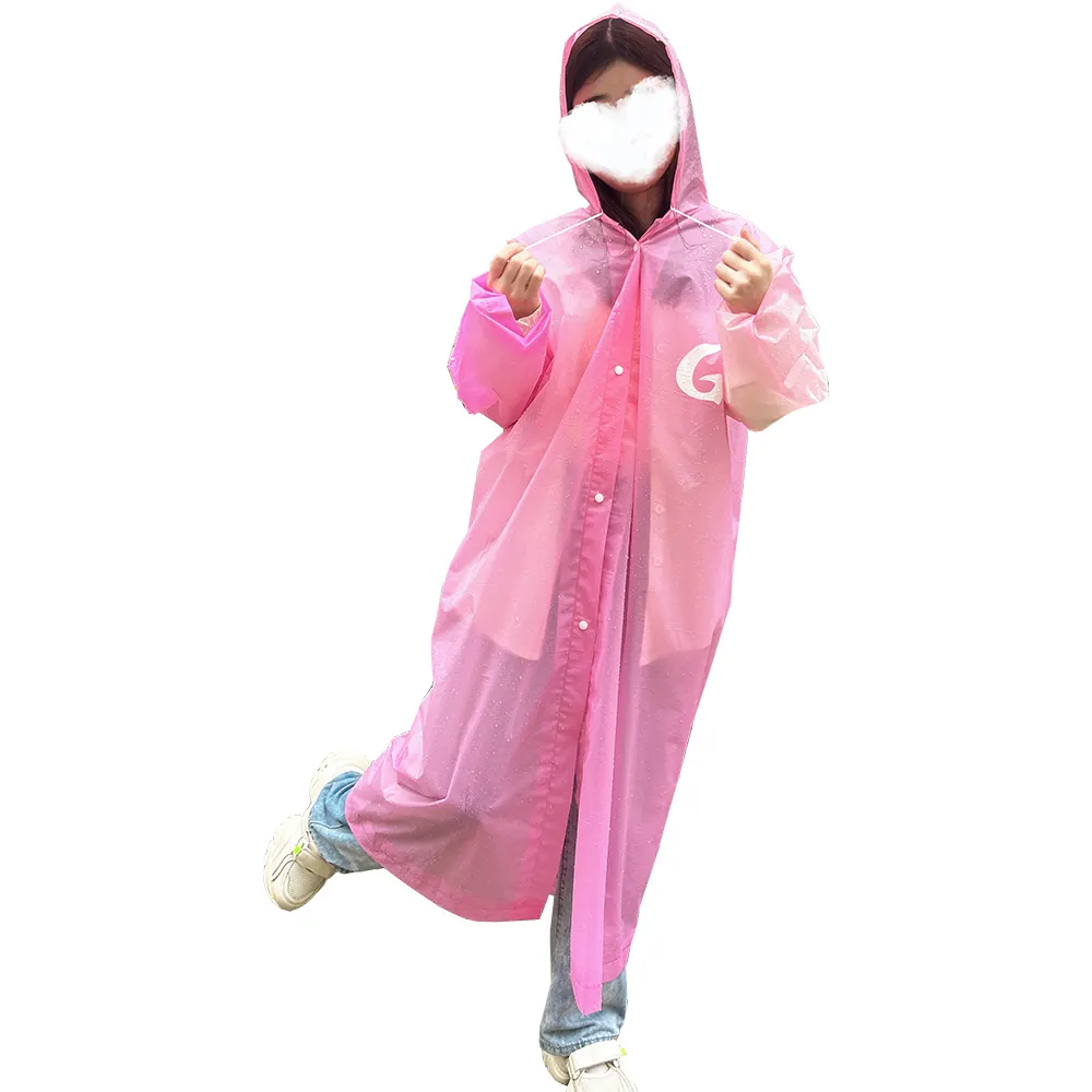 Impermeabile leggero peva a buon mercato cinese non usa e getta alla moda raingear impermeabile impermeabile da esterno lungo impermeabile da donna
