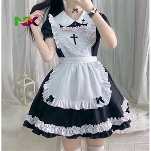 Vestido de Sirvienta Estilo Lolita Dulce, Vestido de Sirvienta Rosa Suave, <span class=keywords><strong>Disfraz</strong></span> de Cosplay Kawaii, Conjuntos de Disfraces de Cómic para <span class=keywords><strong>Mujer</strong></span> - Product Image 3