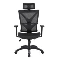 Chaise de bureau ergonomique moderne en maille avec appui-tête 3D réglable, accoudoirs 2D réglables, base en nylon durable pour la maison, l'école et l'hôtel