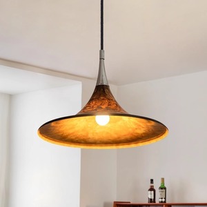 Lámpara colgante artística vintage LED E27 de un solo cabezal, redonda, negra, para iluminación de sala de estar y estudio. - Product Image 2