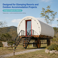 Mobil-home de glamping de luxe 7,85 m avec structure en acier à poutres en H et escalier en bois pour hôtel-resort QY-27