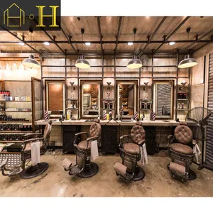 Hair Salon Shop Interior Design Barber Store Decoration For Furniture Customized