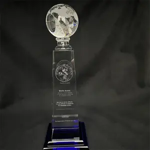 2023 personalização customização k9 cristal terra troféu conceito globo cristal troféu