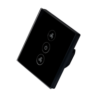 Larkkey Smart Tuya WiFi Ventilateur de plafond Interrupteur intelligent Interrupteur tactile Contrôle par application pour la maison intelligente Commande vocale avec Alexa pour le ventilateur