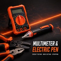 Ensemble d'outils de perçage sans fil de 128 pièces, kit d'outils électriques manuels pour la maison avec multimètre pour les réparations électriques domestiques