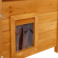 Maison pour chat d'extérieur en bois imperméable à deux niveaux avec balcon et échelle, vente en gros