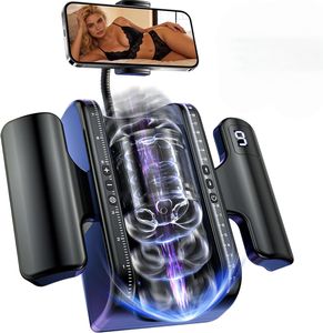 Jouets pour adultes Pocket Pussy avec longueur de poussée réglable de 7,8 pouces et 9 vitesses, masturbateur masculin avec écran LCD et 2 manchons - Product Image 1