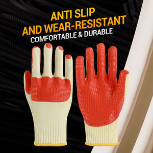 قفازات واقية للسلامة مقاومة للاهتراء مضادة للانزلاق بطلاء الأصابع قفازات عمل مطاطية مشربة - Product Image 3
