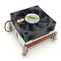 Refroidisseur de processeur pour ordinateur de bureau LGA1700 2011 115X 2U, ventilateur de contrôle de la température, plateforme Intel, cuivre pur, chaleur