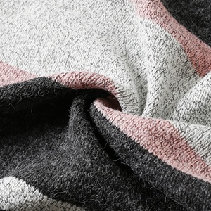 Taglie forti stile invernale da donna <span class=keywords><strong>cappotto</strong></span> aperto a maniche lunghe lavorato a maglia con risvolto multicolore a righe Cardigan maglione da donna giacche e cappotti - Product Image 6