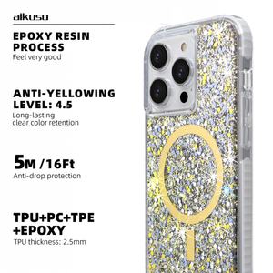 Funda Personalizada para Teléfono con Purpurina, TPU, PC, TPE, Anti-Amarillamiento, Carga Inalámbrica, Resistente a Golpes, para iPhone 16 15 14 13 12 Pro Max - Product Image 4