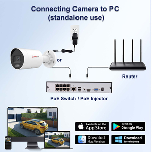 Cámara IP OEM 8/4MP con IA, Tipo Bala, POE, para Exteriores, CCTV, F1.0, VCA, MD 2.0, Color Completo, Luz Roja y Azul, 130db, WDR, H.265+ - Product Image 4