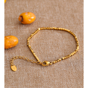JINYOU 4188 Bracciale Premium in Acciaio Inossidabile Placcato Oro con Perline Quadrate per <span class=keywords><strong>Gioielli</strong></span> Personalizzati di Alta Qualità - Product Image 3