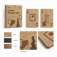 Cartes à jouer en kraft imprimées avec logo personnalisé, finition mate, jeu de 54 cartes avec boîte en kraft non emballée pour cadeaux d'entreprise, promotions d'événements