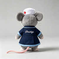 Peluche Souris Personnalisée pour Infirmière avec Broderie de Logo Personnalisé – Cadeau Prestige pour Soins Gerontologiques – Peluche Souris Douce et Rembourrée