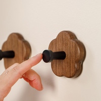 Porte-manteau mural en bois massif style naturel, fixation par ventouse ; Cintre créatif inspiré d'Instagram pour clés d'entrée