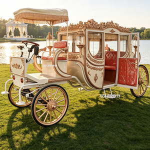 Élégante calèche royale ouverte de style princesse, chariot rétro idéal pour les séances photo de mariage en extérieur et les célébrations de carnaval - Product Image 1